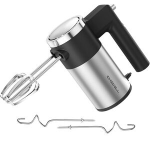 Hand Mixer in Black and Brushed Silver